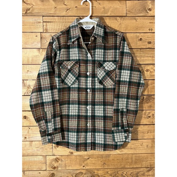 Woolrich Vintage Sz 14 Wool Plaid Flannel Shirt